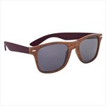 Woodtone Frames with Maroon Temples Side